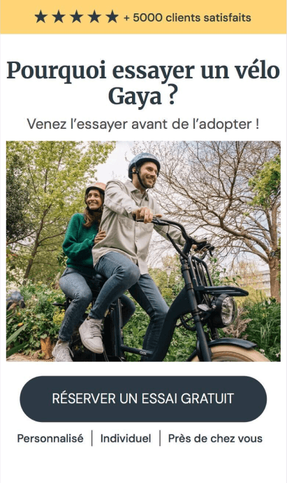 Landing page Gaya Vélo