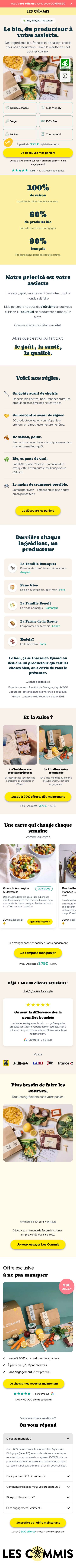 Landing page Les Commis construite par Boost Conversion